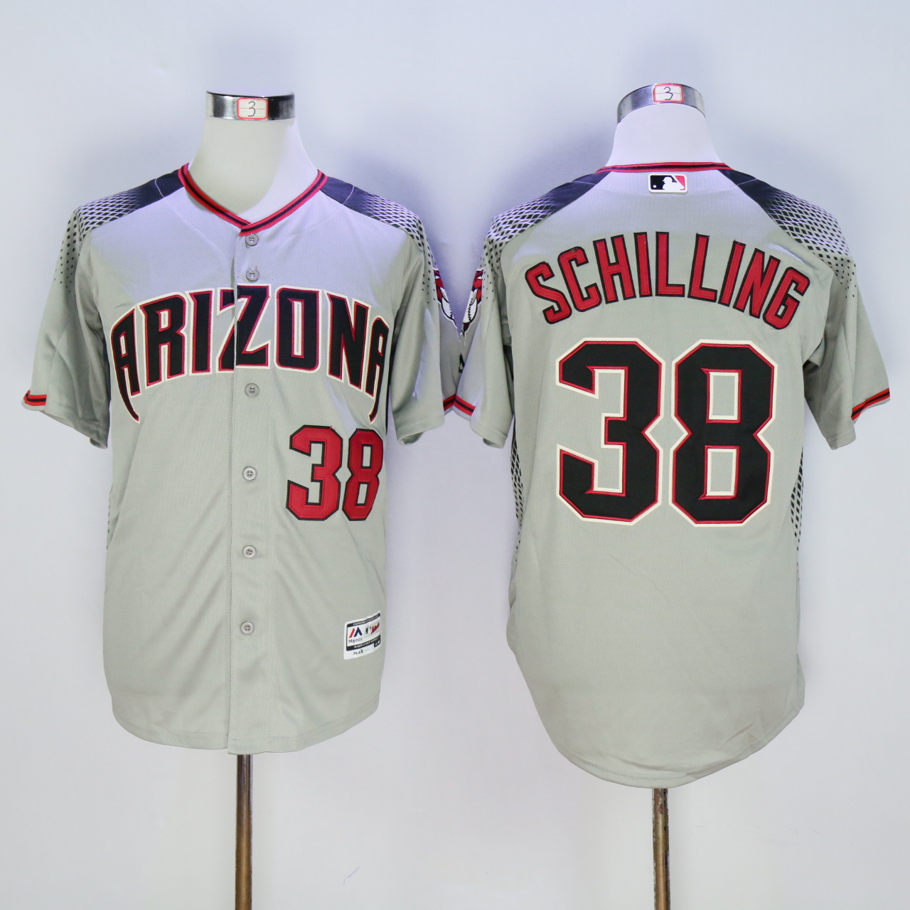 Men Arizona Diamondback #38 Schilling Grey MLB Jerseys1->->MLB Jersey